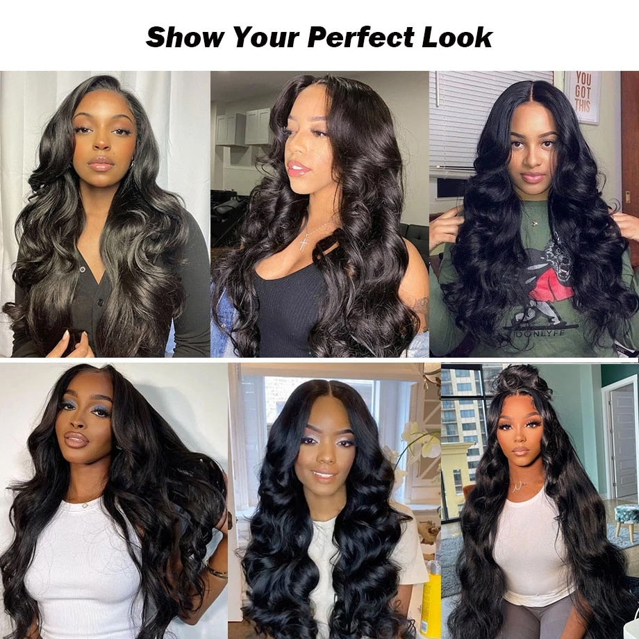 30Inch Body Wave HD LACE 13x4 Lace Front Human Hair Wigs Remy Raw Indian Wavy